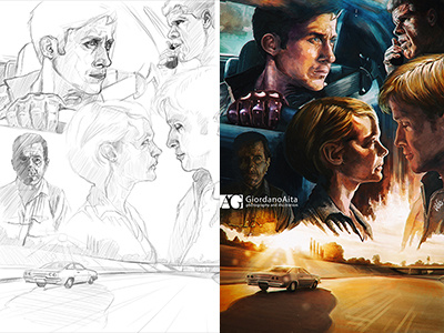 Drive movie poster actor actress carey mulligan drawing drive film hollywood movie painting poster ryan goslin