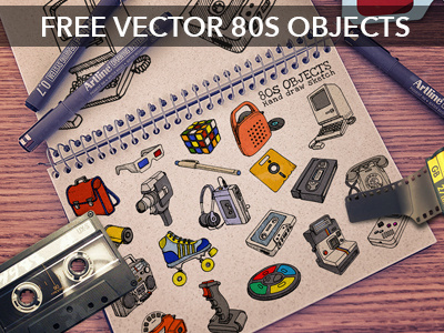 80s vector objects FREE DOWNLOAD! 80s years download editable free free stuff gratis vector vintage