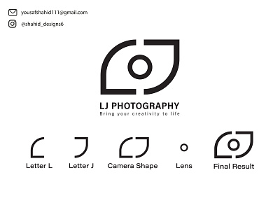 L J Photography cameralogo click graphic design lens logo logoawesome logodesign logodesigners vector