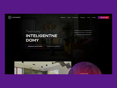 Futunext homepage animation branding dark design gradient identification logo motion graphics smart smart home typography ux web