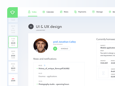 UIC - class view clean dashboard design experience redesign ui university ux