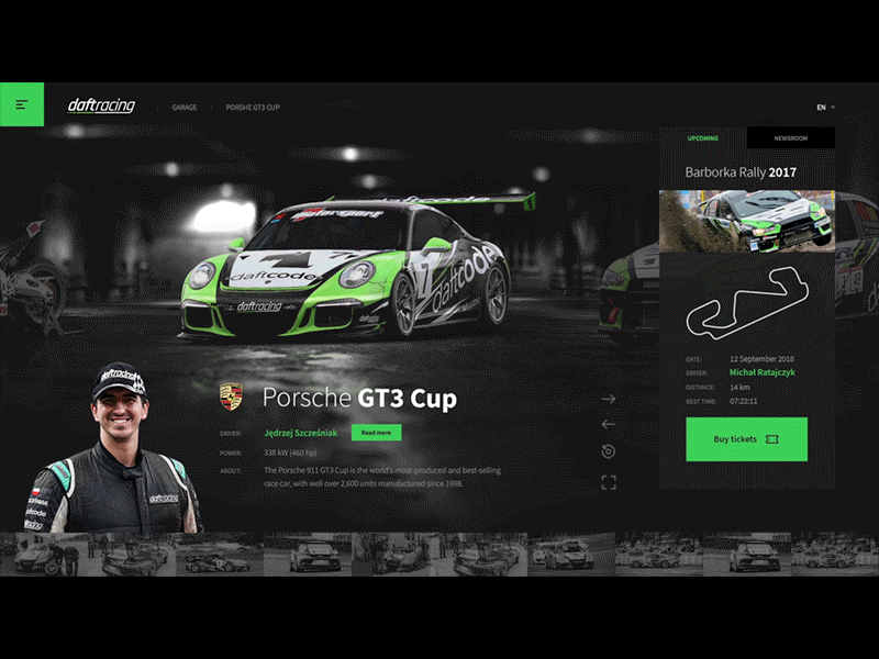 Daftracing - website concept car concept hero intro layout motorcycle racing speed ui ux web website