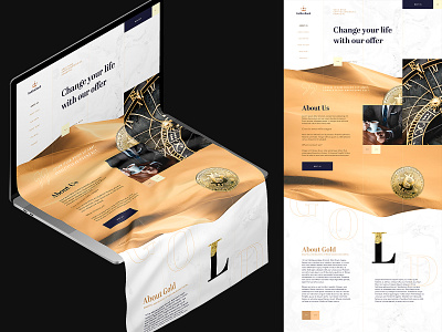 GoldBank clean design experience homepage intro typography ui ux web website
