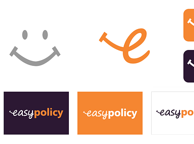 Easypolicy Final Logo branding design flat icon illustration insurance logo minimal typography vector