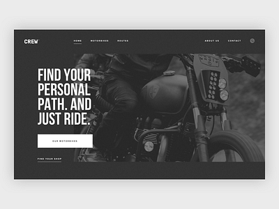 Motorbike website clean design layout minimal page simple typography ui ux web