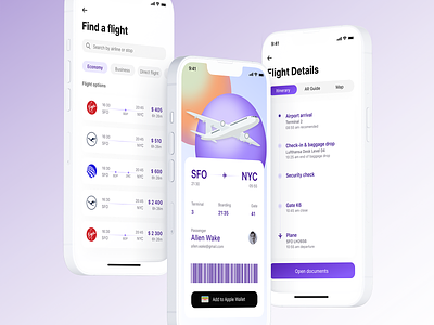 Design Concept for a Airplane Ticket App app bootcamp design ui ux