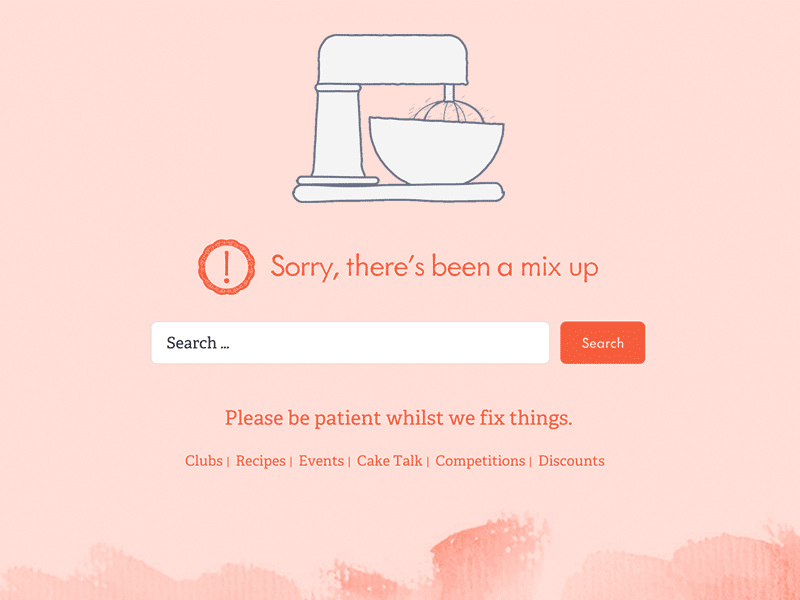 Baking Website 404 Page