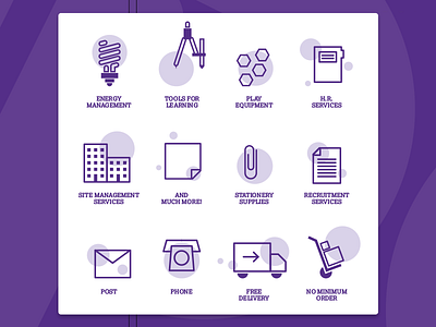 Custom Icon Set hr icon icons iconset illustrations learning management purple tools
