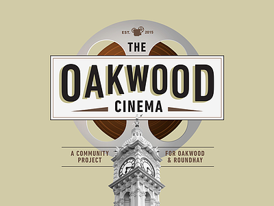 Oakwood Cinema Branding artwork branding cards cinema cinema tickets community independant local logo membership print tickets