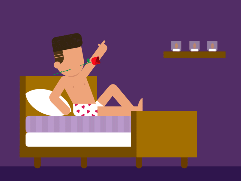 Sexy animation bedroom character illustration love sexy valentines