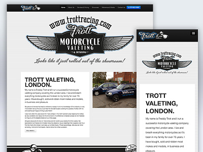Trott Motorcycle Valeting Website americana motorcycle responsive website valeting