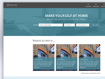 Room Search Website Design property room search