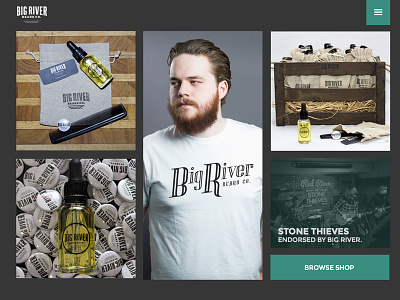 Big River Website - Version #1 beards ecommerice fashion home page website