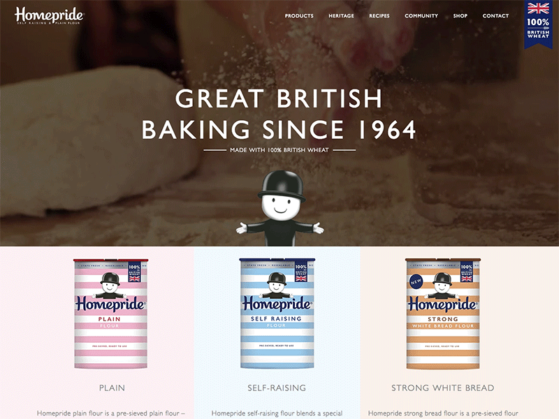 Homepride Website Homepage flour food homepage homepride video website