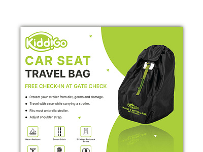 Car Seat Travel Bag Card Packaging Design box branding car card card packaging design graphic design illustration label logo packaging product travel bag