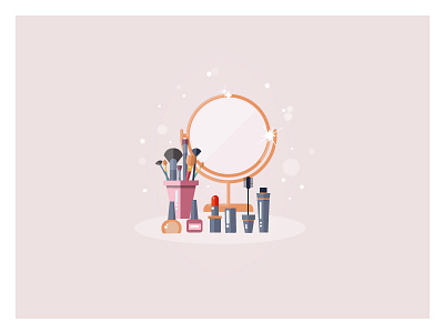 Cosmetics Banner Concept cosmetics illustration cosmetics vector cosmetics website landing page makeup kit website design