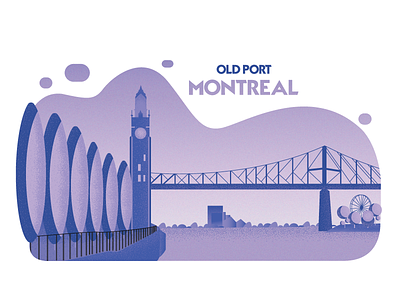 Old Port, Montreal flat design flat illustration grain effect illustration landscape minimal montreal noise effect vector