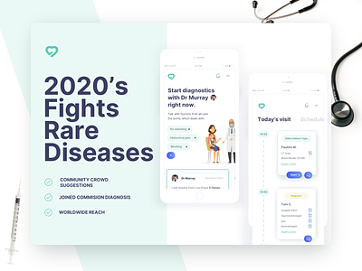Diagnosis Mobile App for Rare Diseases - UX UI diagnose diagnosis doctors health mobile app mobile ux patients pharma rare diseases visits