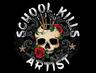 School Kills Artist clothing design graphic design illustration tshirt typography vector