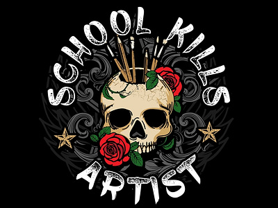 School Kills Artist clothing design graphic design illustration tshirt typography vector