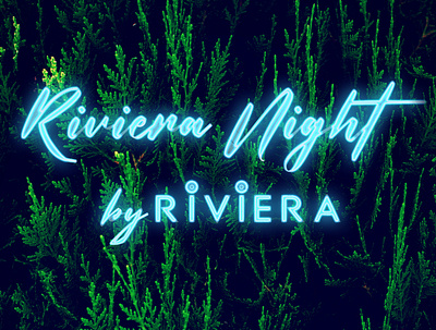Riviera Night by RIVIERA (logo) 80s cote dazur dj electro festivities music neon night world retro