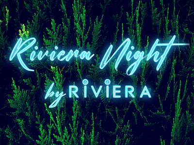 Riviera Night by RIVIERA (logo) 80s cote dazur dj electro festivities music neon night world retro