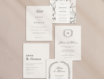 ROMANTIC WEDDING - 10 invitations #2 app branding design graphic design illustration logo typography ui ux vector