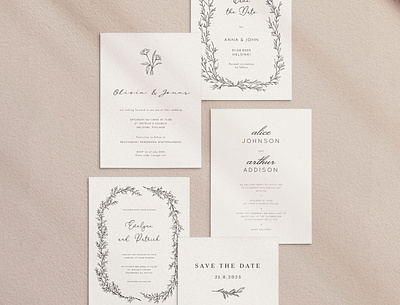 ROMANTIC WEDDING - 10 invitations #3 app branding design graphic design illustration logo typography ui ux vector