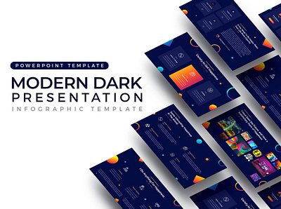 Modern Dark Presentation Template #1 app branding design graphic design illustration logo typography ui ux vector