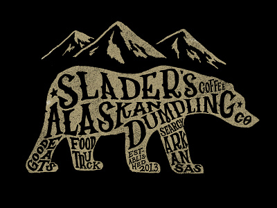 Slader's Alaskan Dumpling Co. Bear bear hand lettered illustration illustrator lettering typography