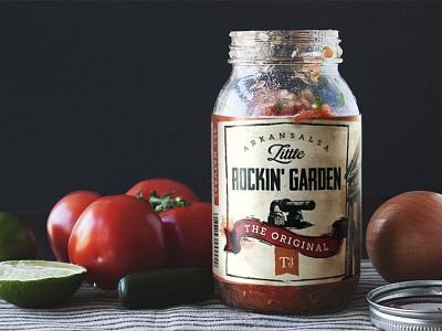 Little Rockin' Garden Salsa illustration label design packaging product salsa