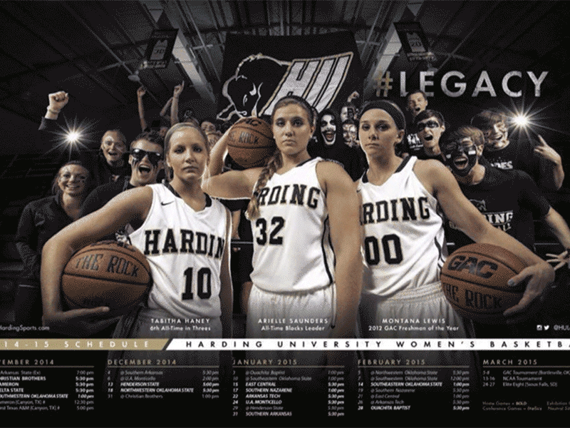 Harding Basketball Poster design poster
