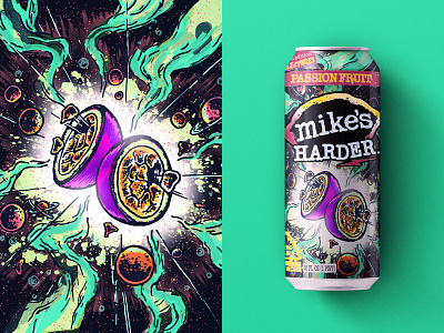 Mikes Harder Passionfruit beer can design