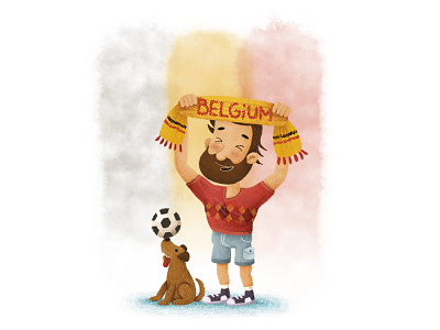 Go Belgium! ball belgium dog football illustration russia supporter worldcup2018