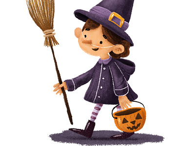 Witch autumn digitalillustration dressup halloween illustration pumpkin witch