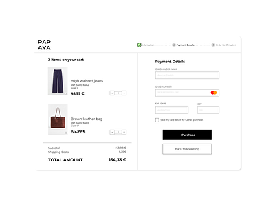 Daily UI #002 - Credit Card Checkout dailyui design ui ux uxdesign webdesign