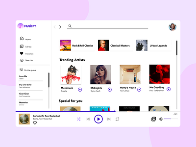 Daily UI #009 - Music Player dailyui design musicapp musicplayer ui ux uxdesign webdesign