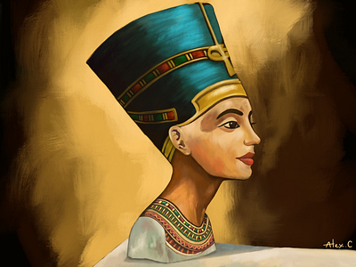 Procreate Nefertiti drawing nefertiti oil brush procreate