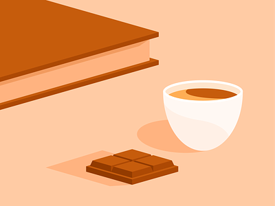 Latte break ☕️ book break chocolate coffee coffee break confinement cosy fika home illustration illustrator