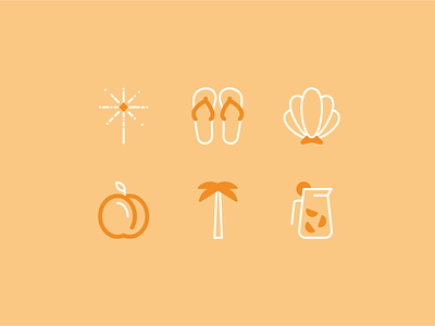 2020 Summer icons beach cocktail fireworks flipflops holidays icons iconset palmtree palmtrees peach peaches sangria seashell summer vacation
