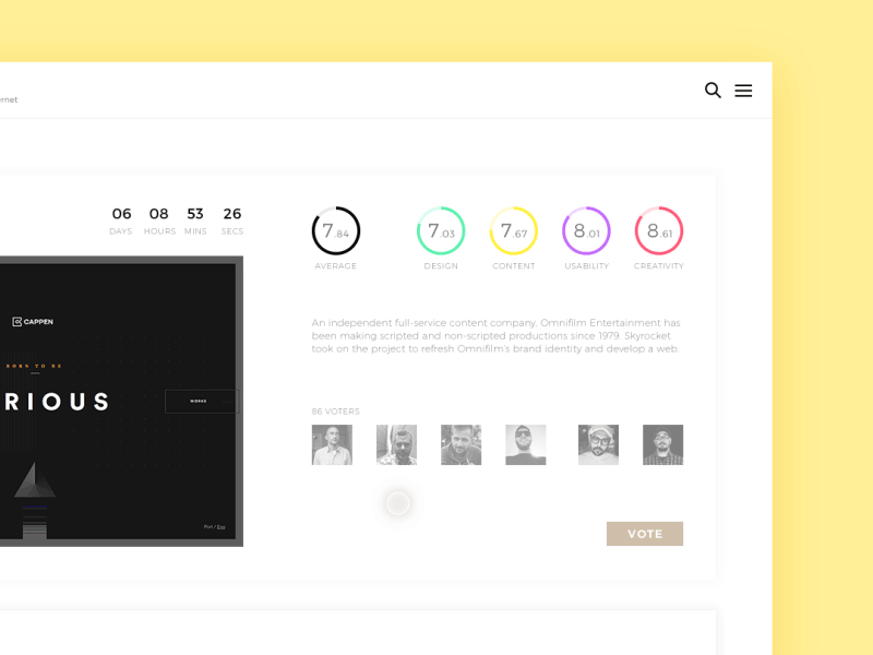 #02 Daily UI Challenge - Awwwards voting