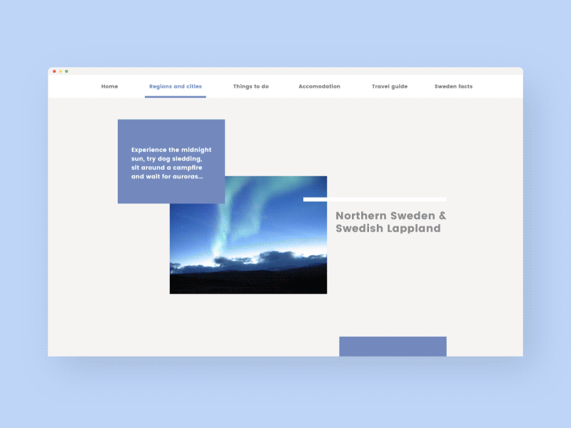 #05 Daily UI Challenge - Visit Sweden dailyuichallenge landscape sweden travel travelwebsite ui