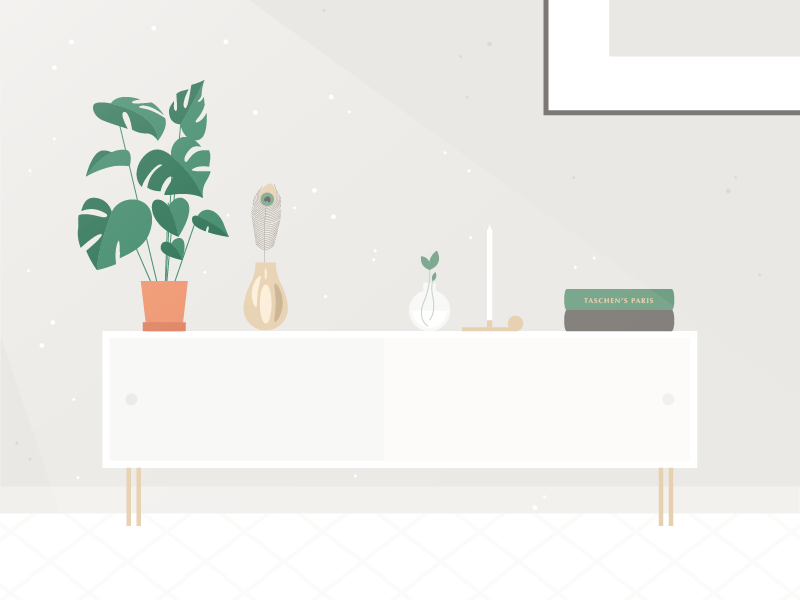 Swedish living room by Marianne Vary on Dribbble