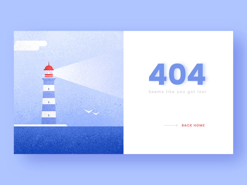 Lighthouse 404 404 blue gradient interaction lighthouse notfound seaside texture ui