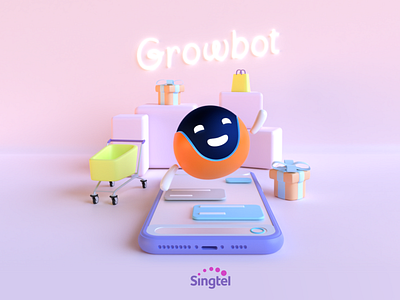 Singtel's Growbot - eCommerce platform mascot