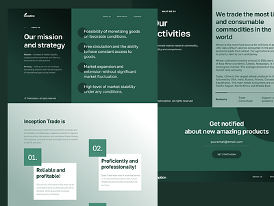 The Inception Company- "About us", "What we do" adobe agency design figma minimal sketch typography ui ux web website