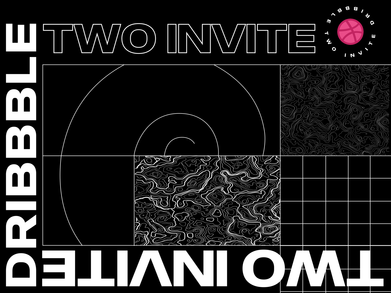 Two dribbble invites! 2019 2019 trend 2invites agency design dribbble invite dribbble invites illustration invitation invite dribbble invites minimal poster sketch sprinter type typography vector