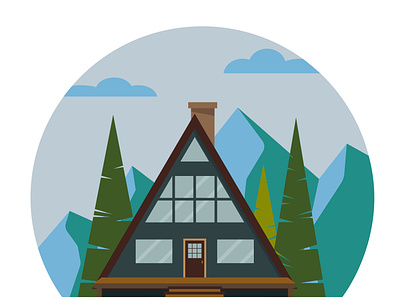 A-Frame a-frame adobe building cabin design fills flat getaway house illustrator mountains northwest pacificnorthwest vacation