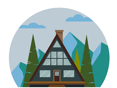 A-Frame a frame adobe building cabin design fills flat getaway house illustrator mountains northwest pacificnorthwest vacation