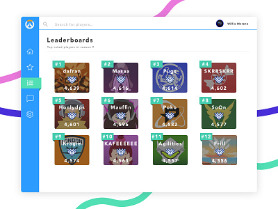 Daily UI challenge - Leaderboards daily dailyui dashboard design leaderboard overwatch ui